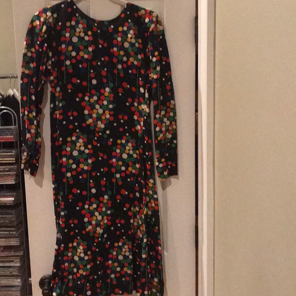 Vintage polkadot dress small zippers end sleeve